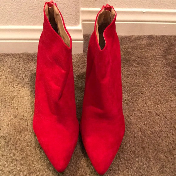 Rainbow Cat Shoes - Rainbow Cat Suede Red Bootie Size 9